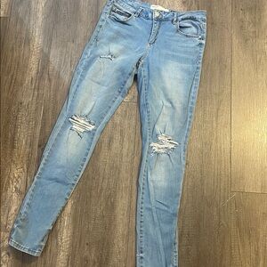 Garage Blue Skinny Jeans Distressed Style